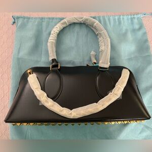 NWT Tiffany & Fred Studded Black Soft Leather Bag